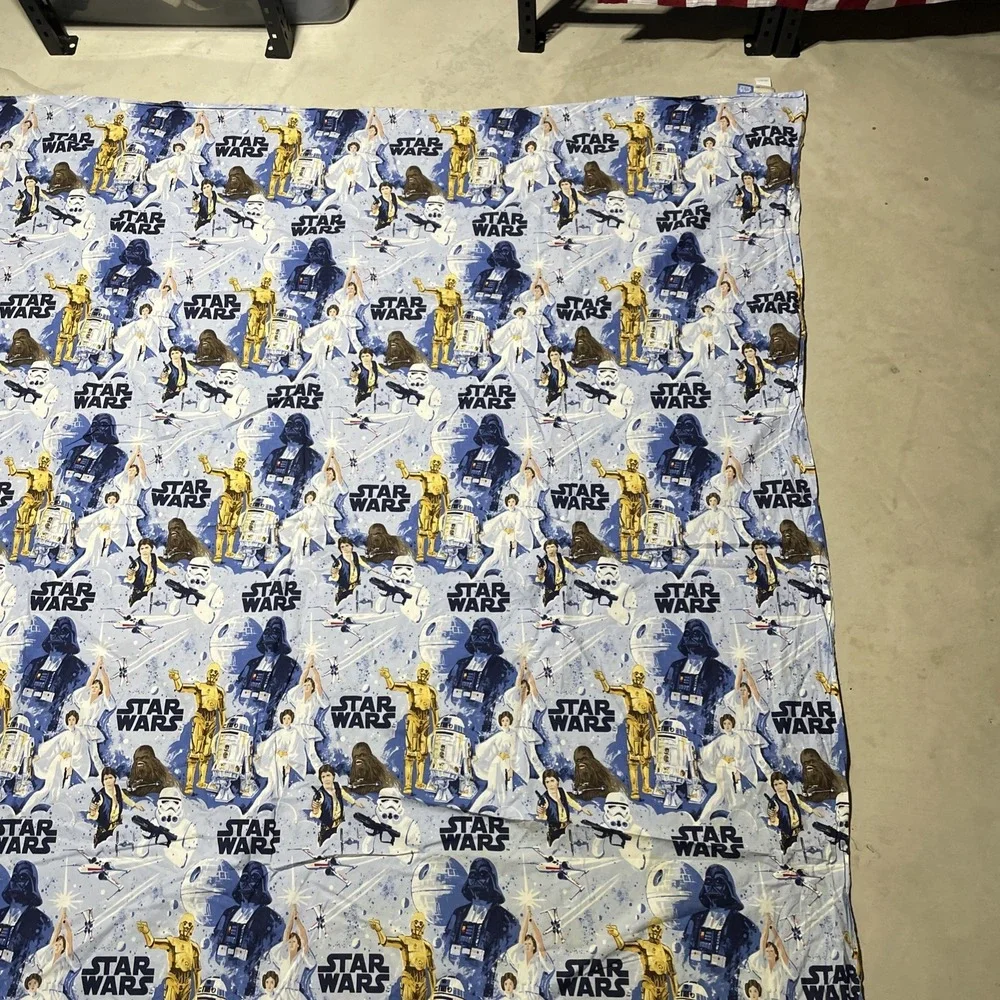 Pottery Barn Kids Star Wars Droid Organic Cotton Flat Sheet 88